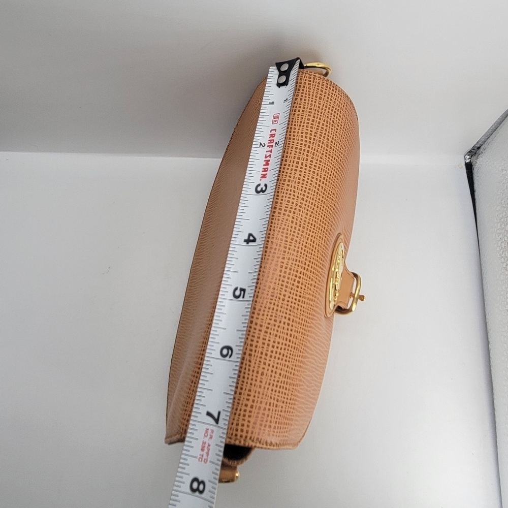 HUNTING WORLD Shoulder Bag Tan Tone Japan Made in Italy "No strap" Excellent - Picture 13 of 14